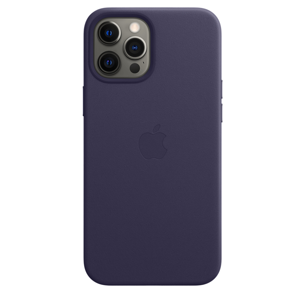 Чехол Apple MagSafe для iPhone 12 Pro Max, кожа, тёмно-фиолетовый