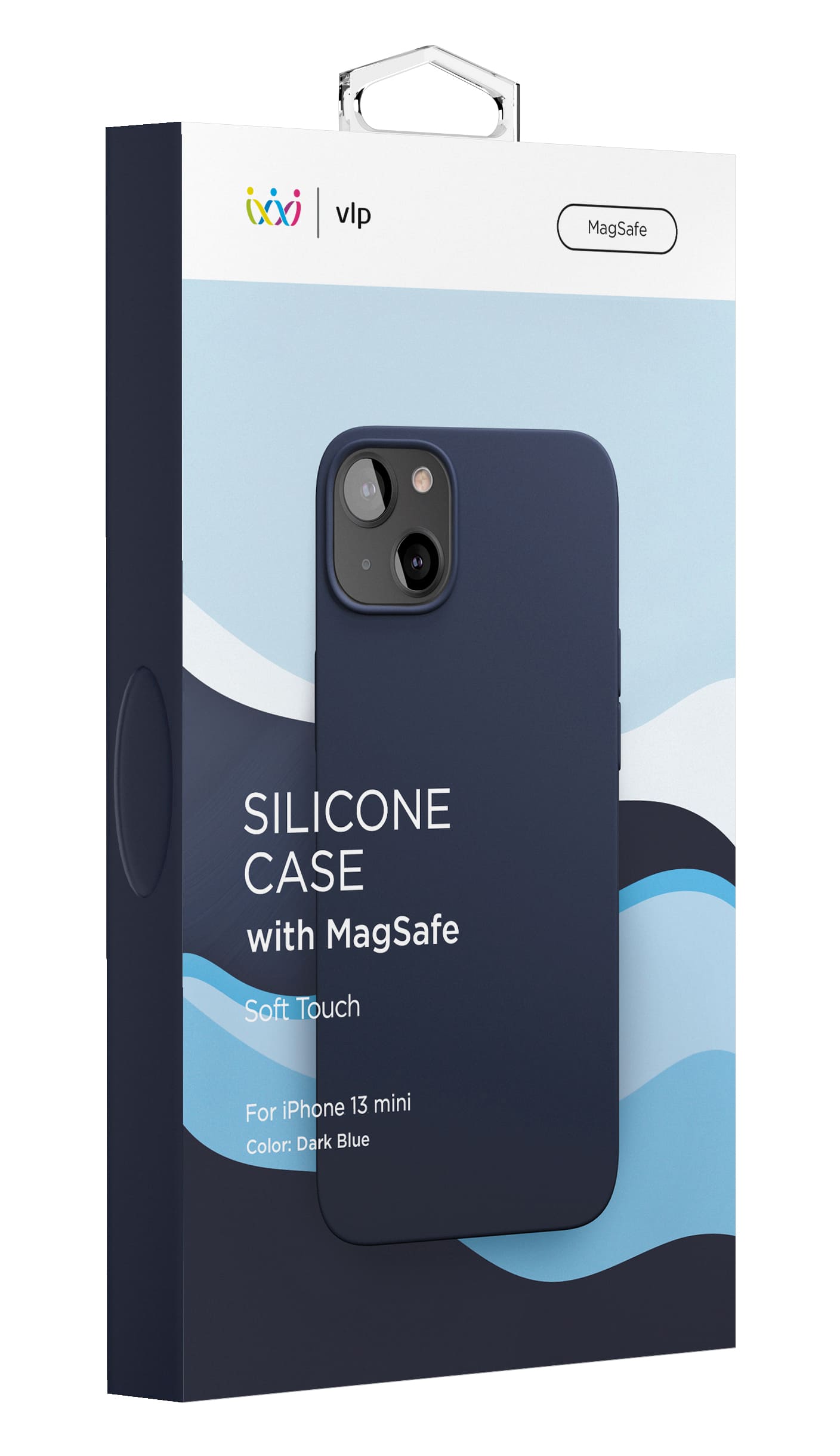 Чехол защитный vlp Silicone case with MagSafe для iPhone 13 mini, темно-синий
