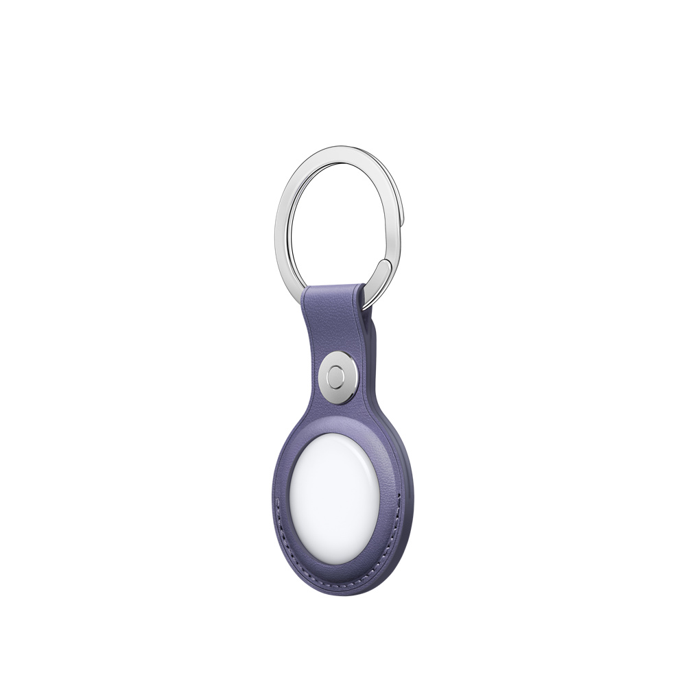 Фото — Брелок AirTag с кольцом для ключей, кожа, «сиреневая глициния»