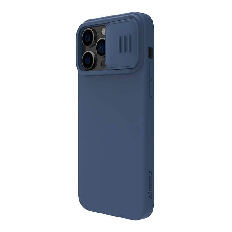 Фото — Чехол для смартфона Nillkin для iPhone 14 Pro CamShield Silky Magnetic Silicone Elegant, синий