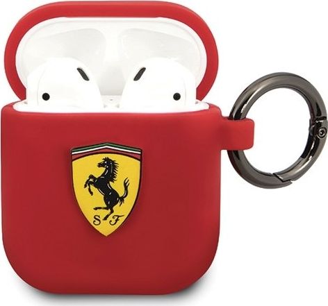 Чехол для наушников Ferrari с кольцом для AirPods, красный