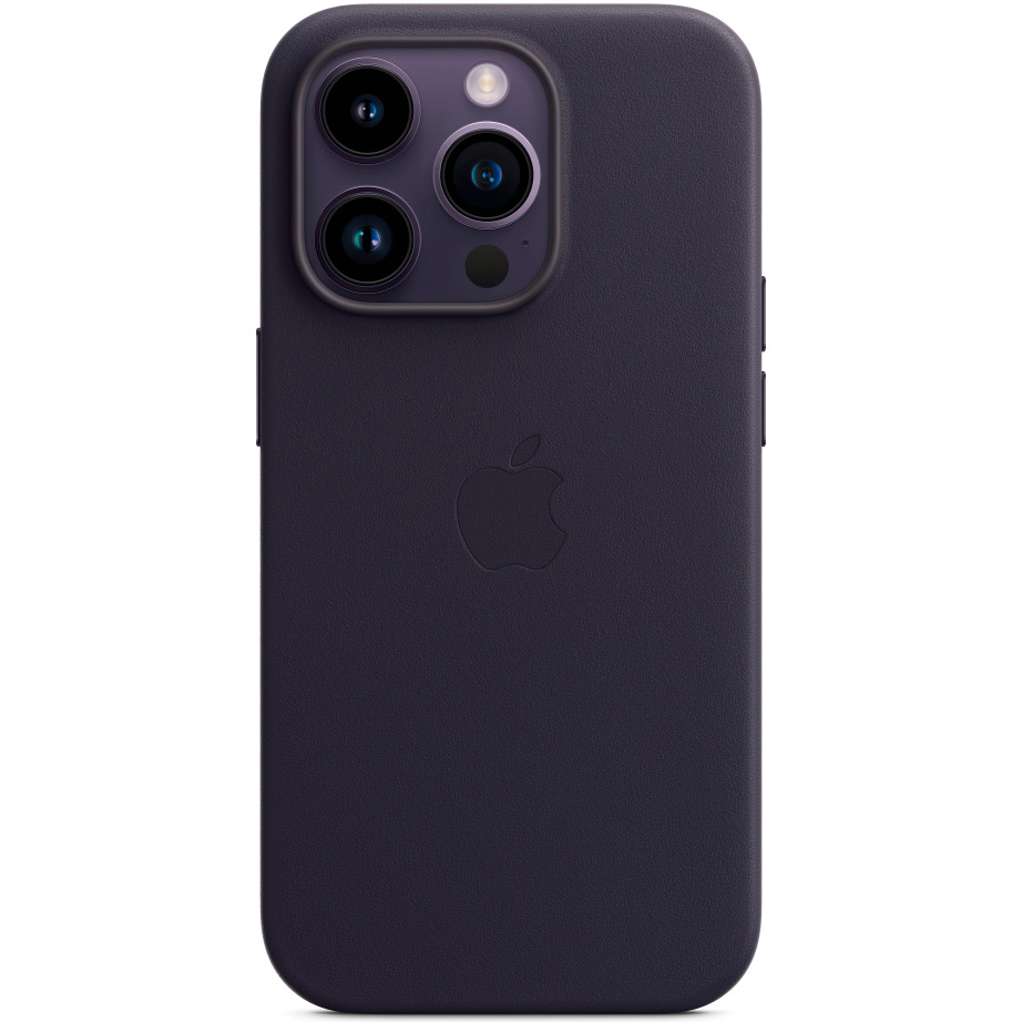 Фото — Чехол для смартфона iPhone 14 Pro Leather Case with MagSafe, «чернила»