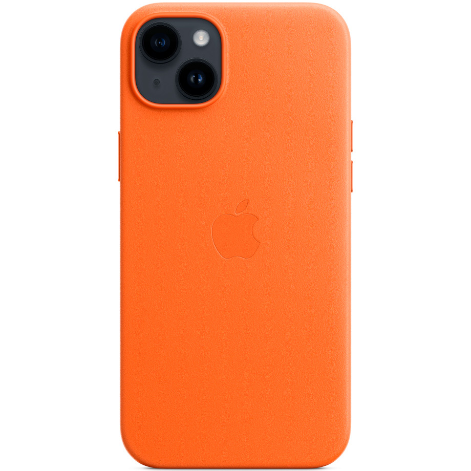 Чехол для смартфона iPhone 14 Plus Leather Case with MagSafe, оранжевый