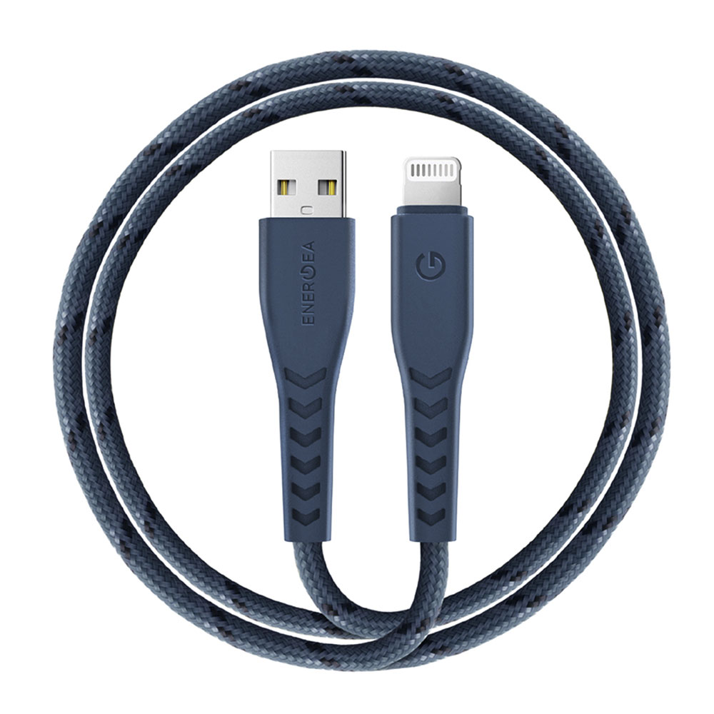 Фото — Кабель EnergEA NyloFlex USB - Lightning MFI 3А 1.5 м, синий