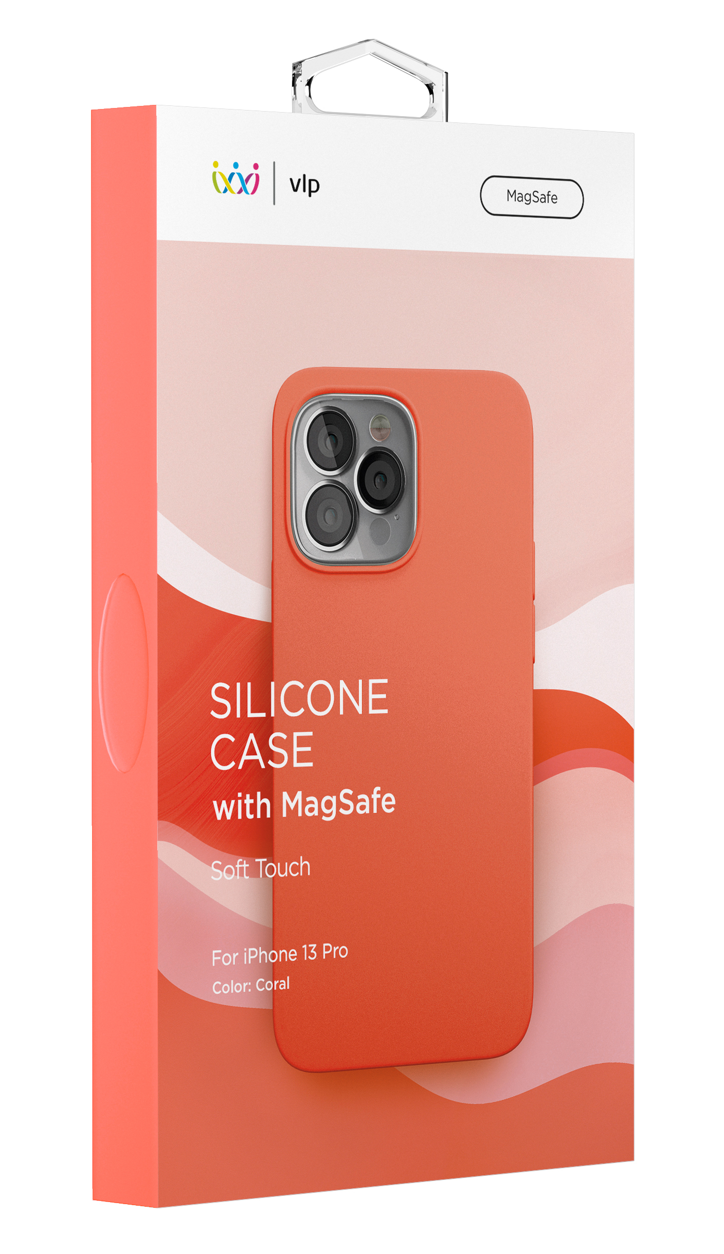 Чехол защитный vlp Silicone case with MagSafe для iPhone 13 Pro, коралловый