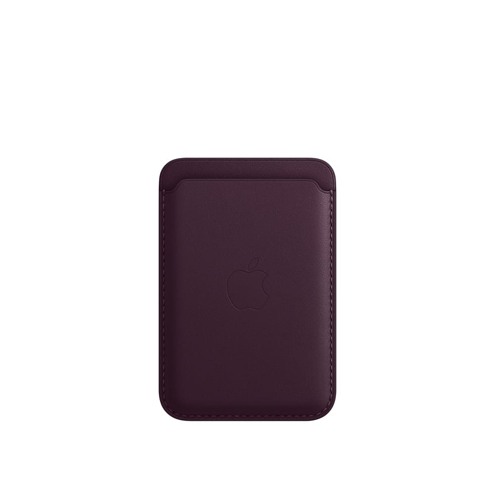 Кожаный чехол-бумажник MagSafe для iPhone, «тёмная вишня»
