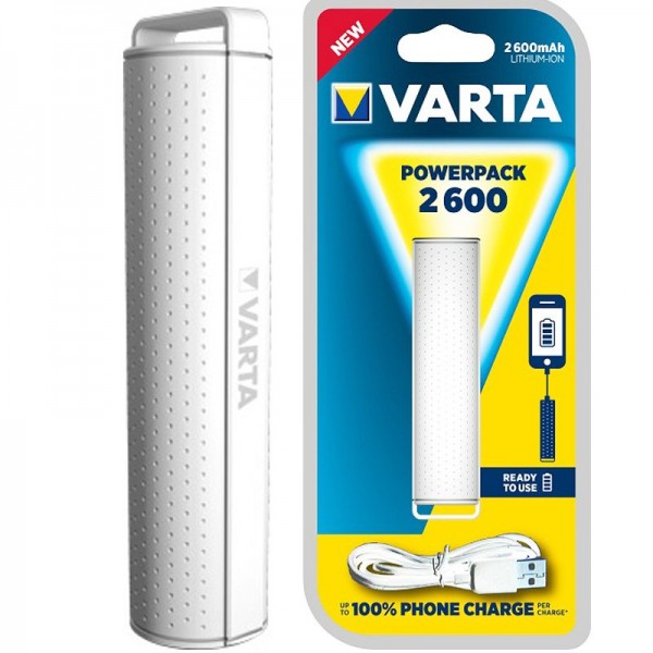 Фото — Внешняя аккумуляторная батарея VARTA Powerpack 2600 mAh, белый