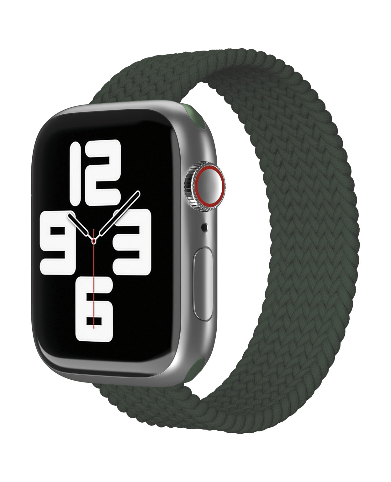 Фото — Ремешок нейлоновый плетёный vlp для Apple Watch 38/40/41, S/M, 2шт, темно-зеленый