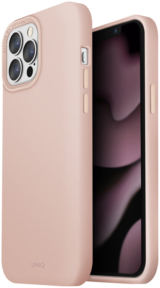 Фото — Чехол Uniq LINO Magsafe для iPhone 13 Pro, розовый