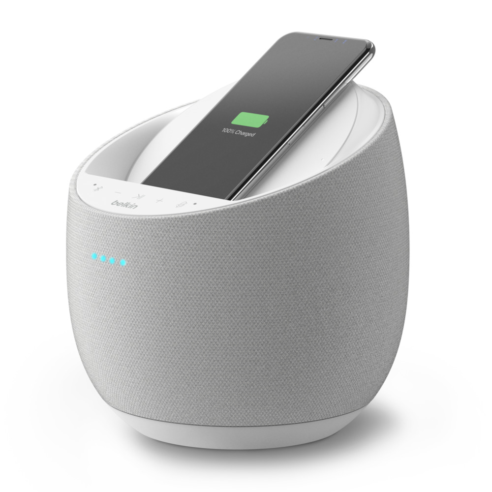 Фото — Смарт-динамик Hi-Fi Belkin + БЗУ, голосовой помощник Alexa + AirPlay2, белый