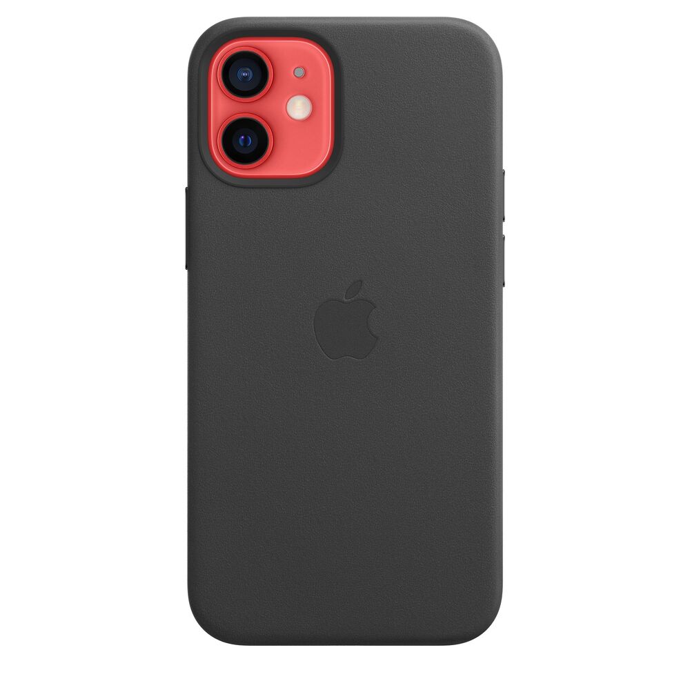 Чехол Apple MagSafe для iPhone 12 mini, кожа, чёрный