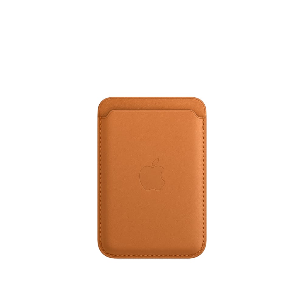 Фото — Кожаный чехол-бумажник MagSafe для iPhone, «золотистая охра»