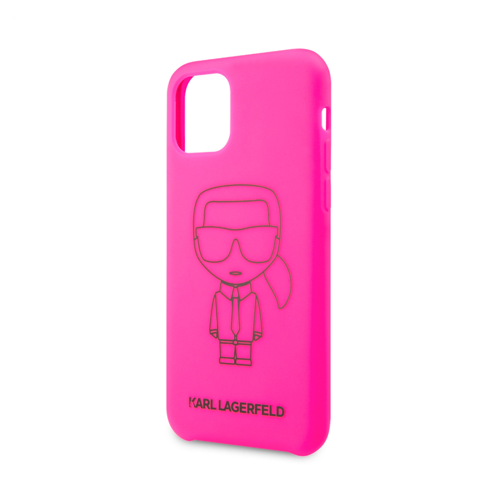 Чехол Lagerfeld для iPhone 11 Pro Liquid silicone Ikonik outlines Hard Pink/Black