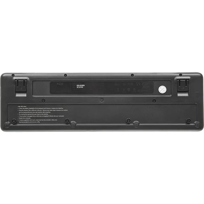 Фото — Комплект (клавиатура и мышь) Logitech MK220, USB, беспроводной, черный