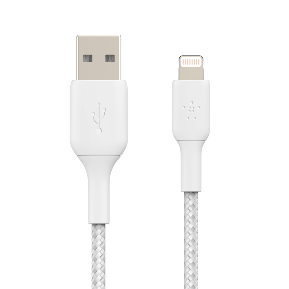 Кабель Belkin Lightning/USB-A, 2м, нейлон, белый