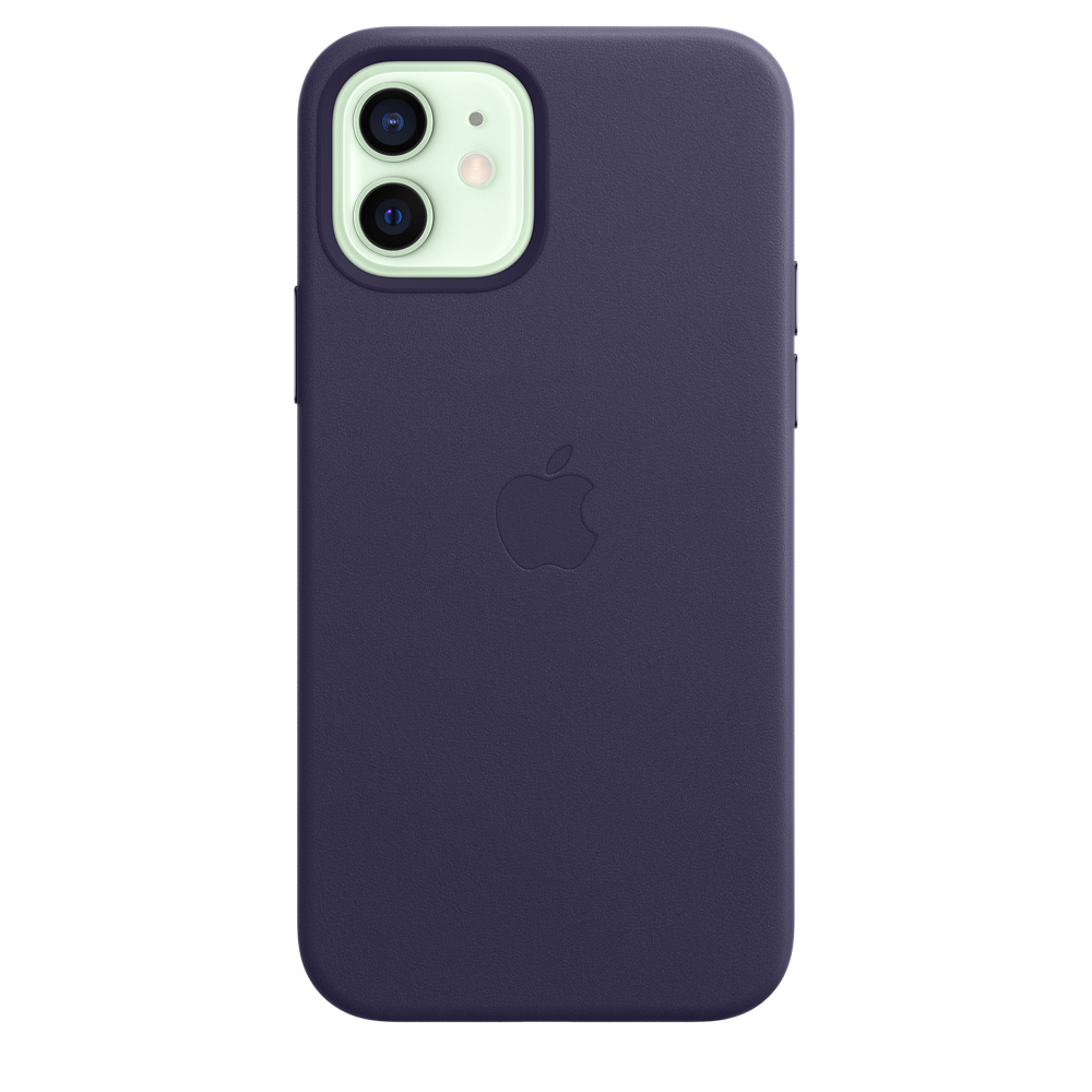 Чехол Apple MagSafe для iPhone 12/12 Pro, кожа, тёмно-фиолетовый