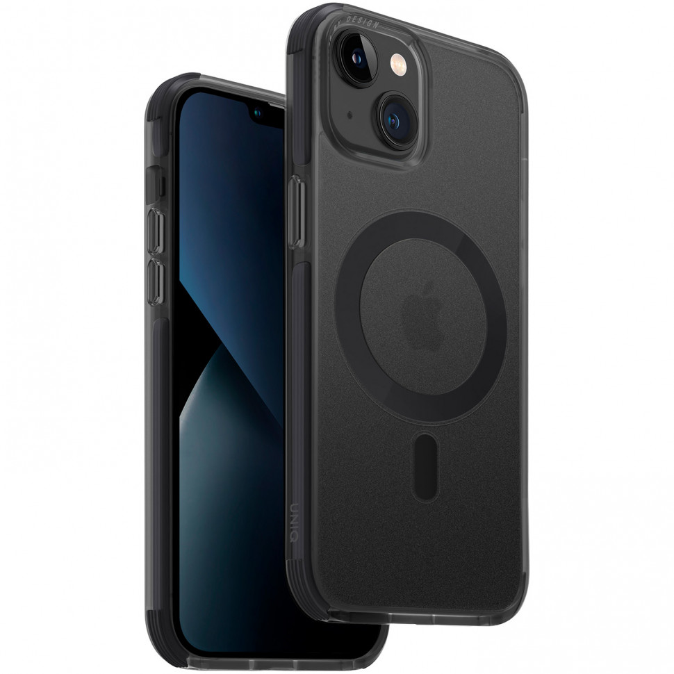 Чехол Uniq для iPhone 14 Plus Combat AF Charcoal (MagSafe), черный