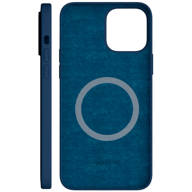 Фото — Чехол защитный vlp Silicone case with MagSafe для iPhone 13 Pro Max, темно-синий