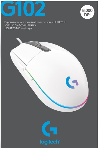 Мышь Logitech G102 Lightsync, белый