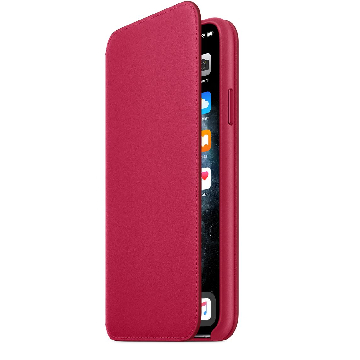 Фото — Чехол для смартфона Folio для iPhone 11 Pro Max, кожа, малиновый