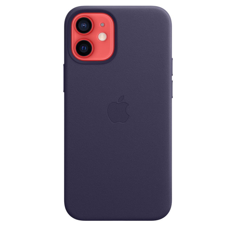 Фото — Чехол для смартфона Apple MagSafe для iPhone 12 mini, кожа, темно-фиолетовый
