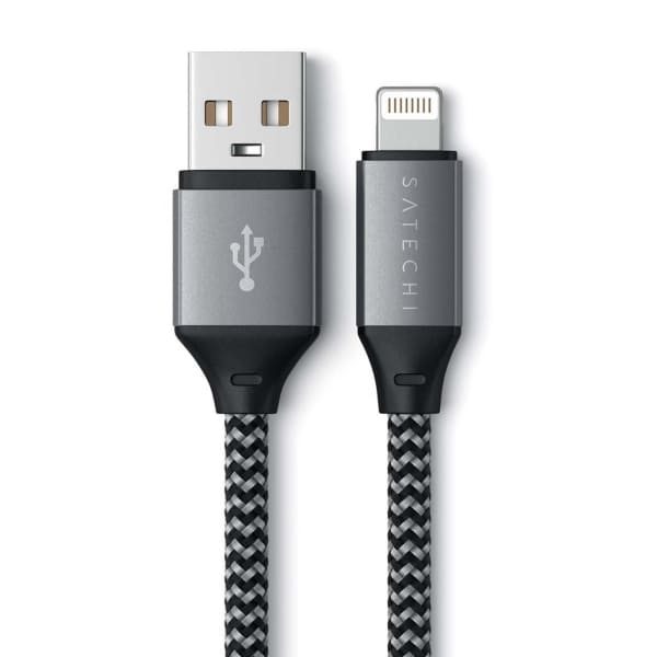 Кабель Satechi USB-A - Lightning, 0.25м, «серый космос»