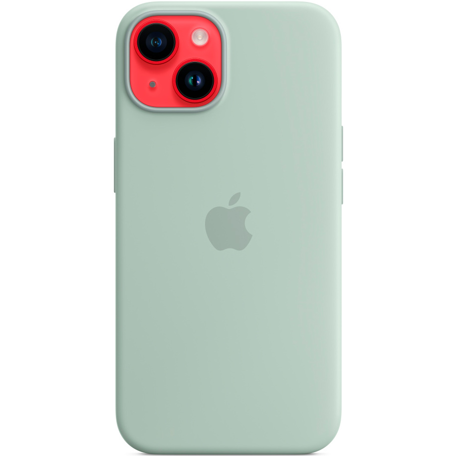 Фото — Чехол для смартфона Apple iPhone 14 Silicone Case with MagSafe, светло-зеленый