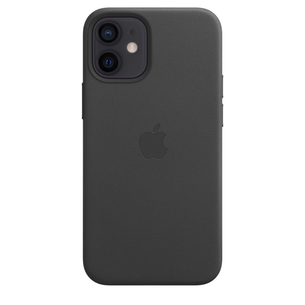 Чехол Apple MagSafe для iPhone 12 mini, кожа, чёрный