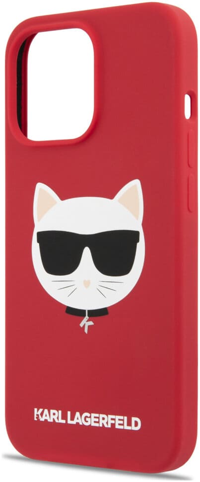 Фото — Чехол для смартфона Karl Lagerfeld Liquid silicone Choupette Hard для iPhone 13 Pro Max, красный