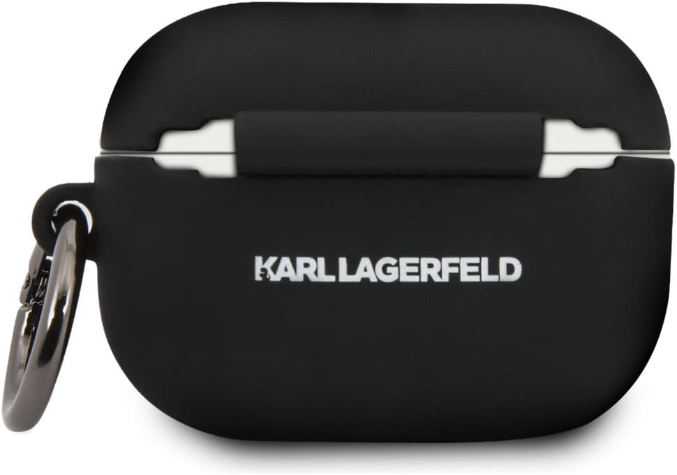 Фото — Чехол для наушников Lagerfeld с кольцом Choupette Silicone для AirPods Pro, черный