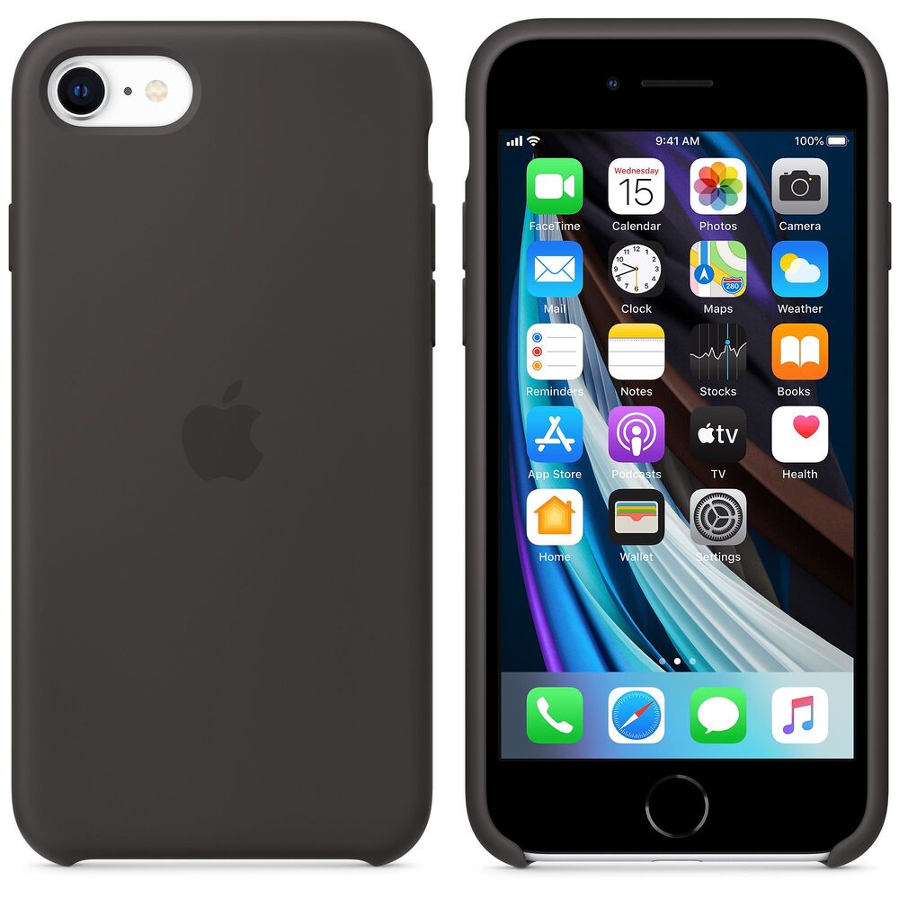 Чехол Apple для iPhone SE Silicone, чёрный