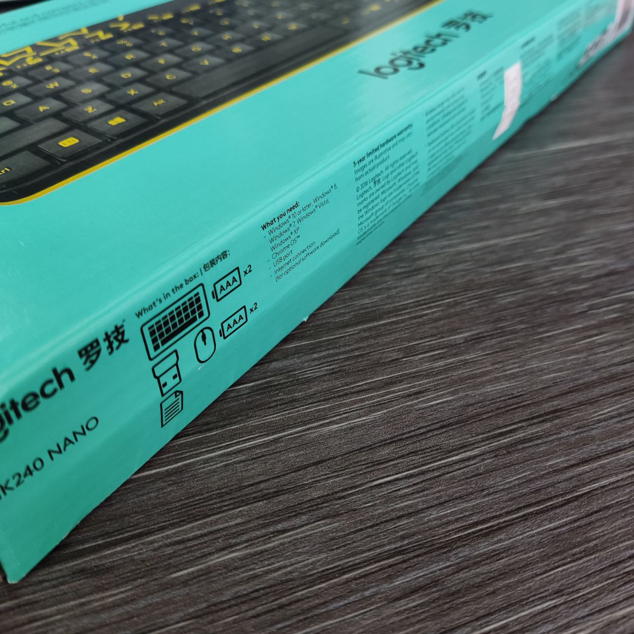 Фото — Клавиатура и мышь Logitech MK240, USB, беспроводной, черный и жёлтый (уценка)