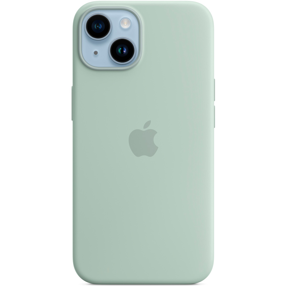 Фото — Чехол для смартфона Apple iPhone 14 Silicone Case with MagSafe, светло-зеленый