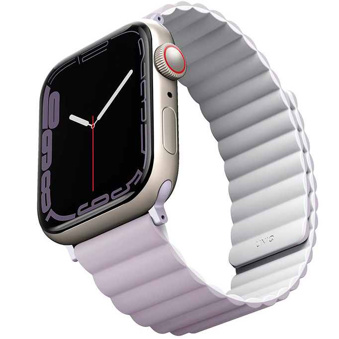 Фото — Ремешок для смарт-часов Uniq Revix Reversible для Apple Watch 38-41 mm, Magnetic, лиловый/белый