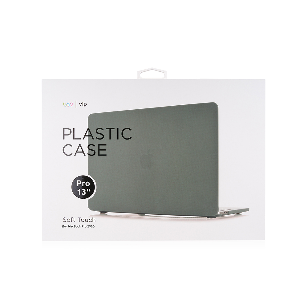 Чехол защитный VLP Plastic Case для MacBook Pro 13" 2020, темно-зеленый