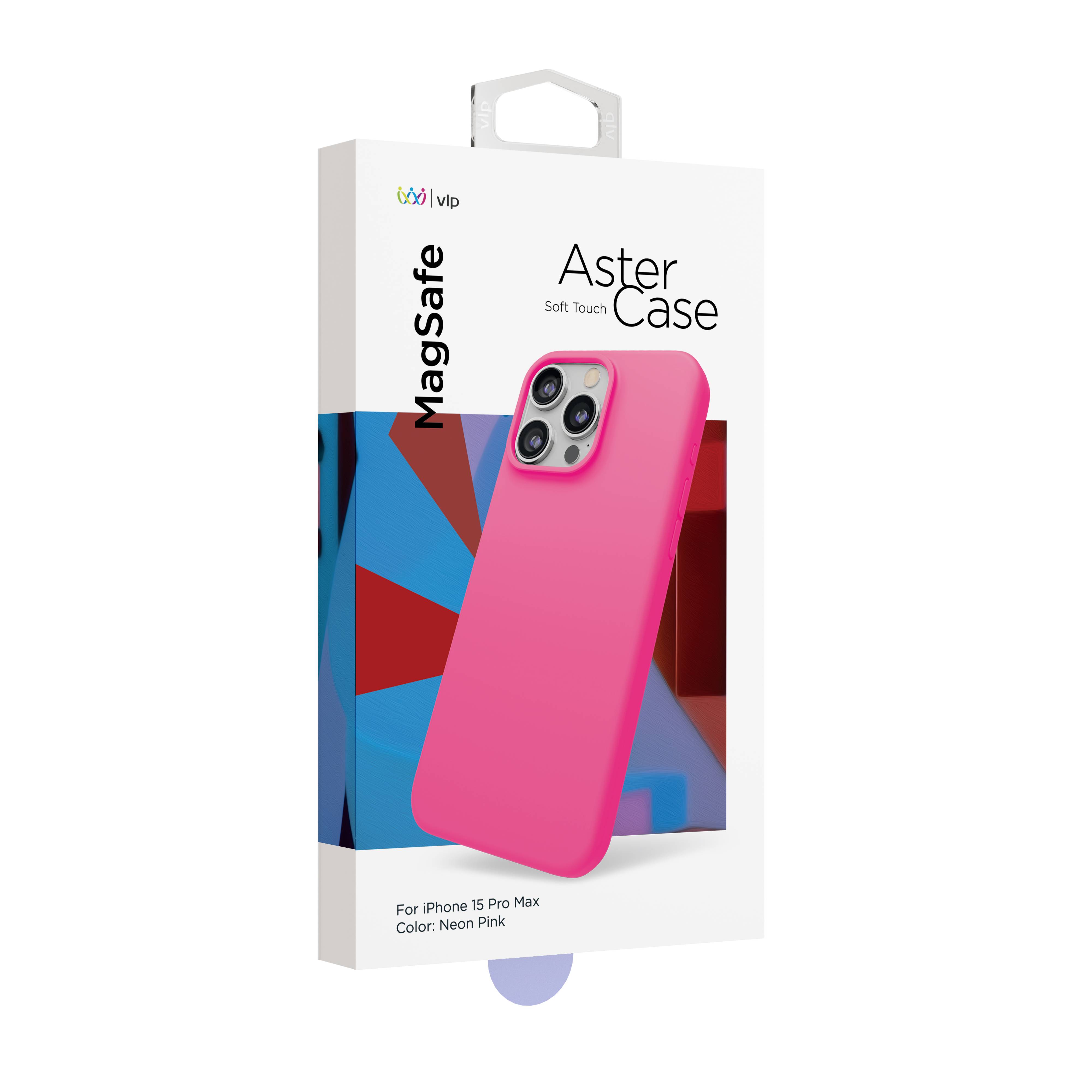 Чехол для смартфона "vlp" Aster Case с MagSafe для iPhone 15 Pro, неоновый розовый