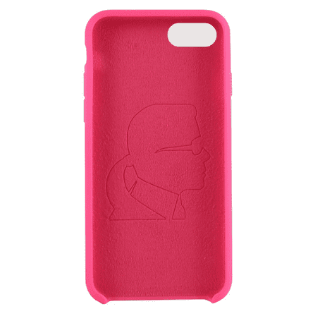 Фото — Чехол для смартфона Lagerfeld для iPhone 7/8/SE 2020 Liquid silicone Ikonik outlines Hard Pink/Black