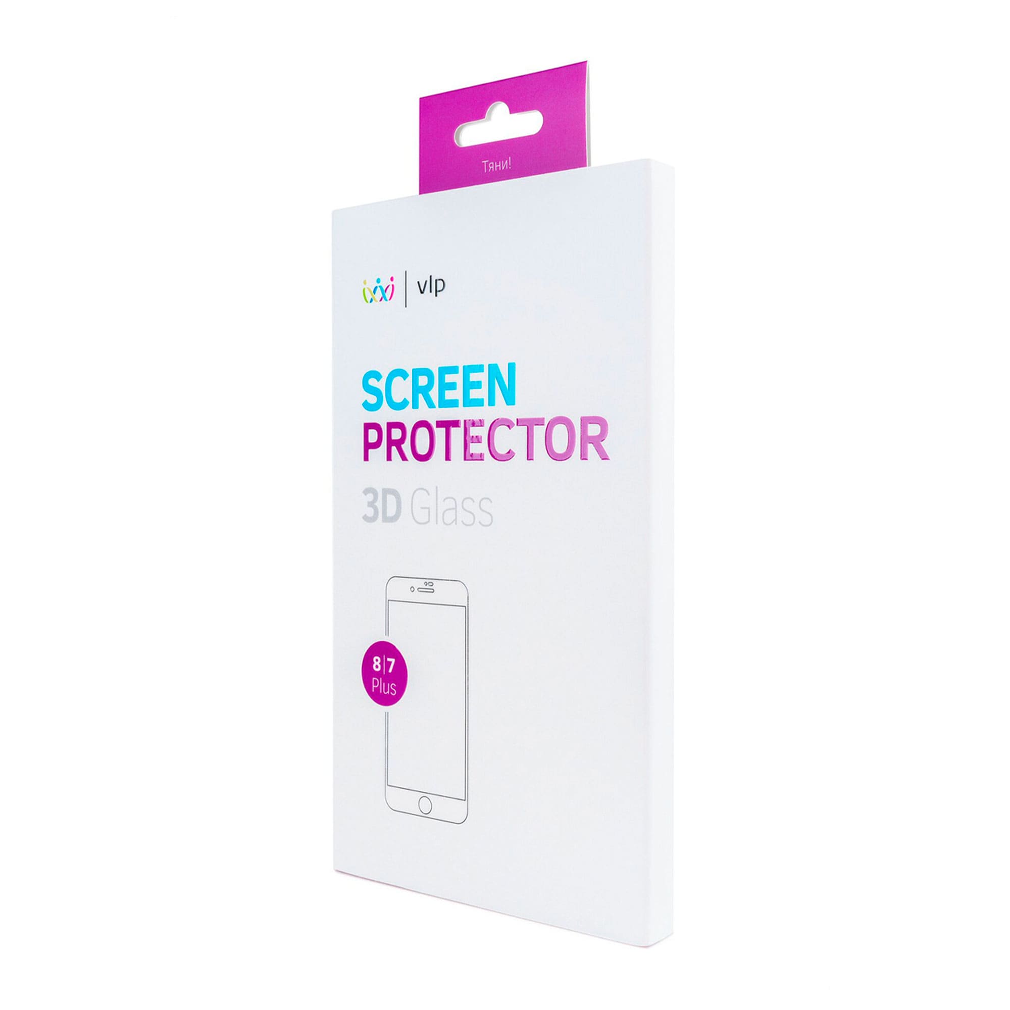 Защитное стекло для смартфона 3D vlp для iPhone 8 Plus /7 Plus, олеофобное, с белой рамкой