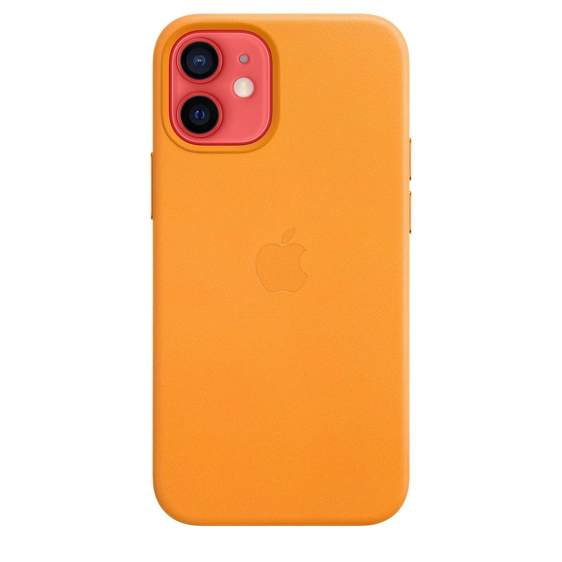 Фото — Чехол Apple MagSafe для iPhone 12 mini, кожа, «золотой апельсин»