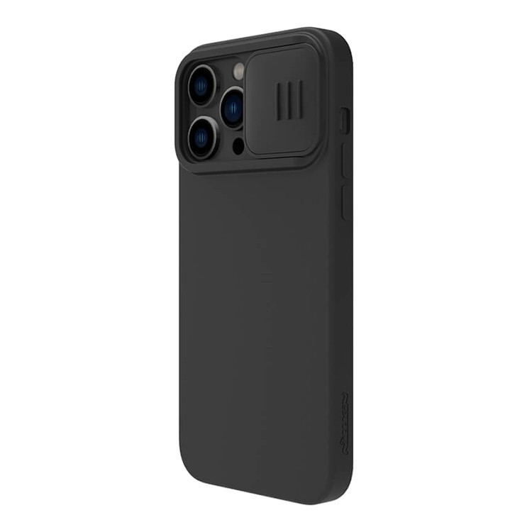Фото — Чехол для смартфона Nillkin для iPhone 14 Pro CamShield Silky Magnetic Silicone Elegant, черный