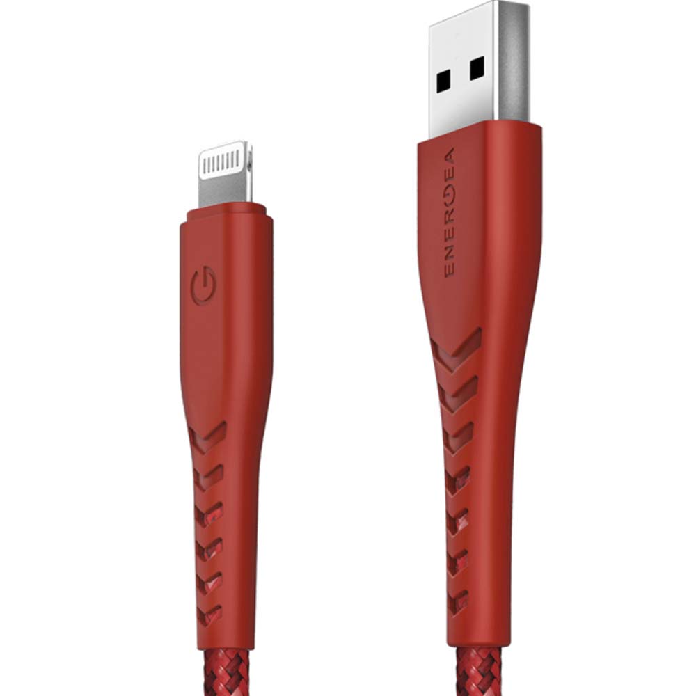 Кабель EnergEA NyloFlex USB - Lightning MFI 3А 1.5 м, красный
