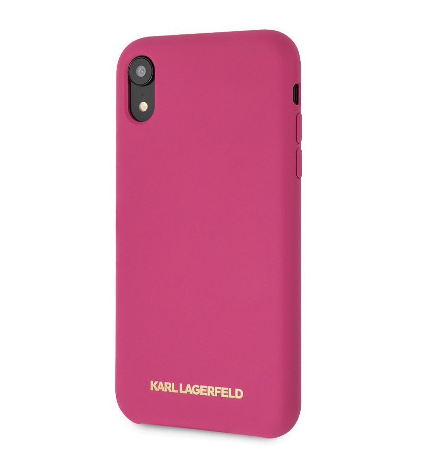 Чехол для смартфона Lagerfeld для iPhone XR Liquid silicone Gold logo Hard Pink