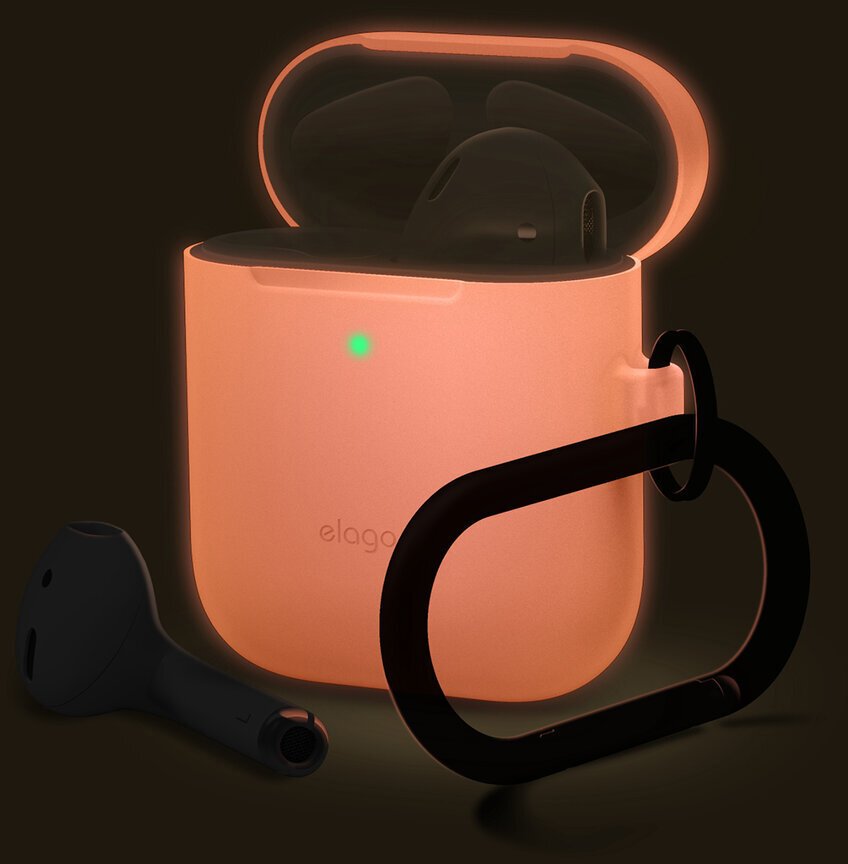 Чехол с карабином Elago Skinny Hang Case для AirPods/AirPods 2 Wireless, неоновый розовый