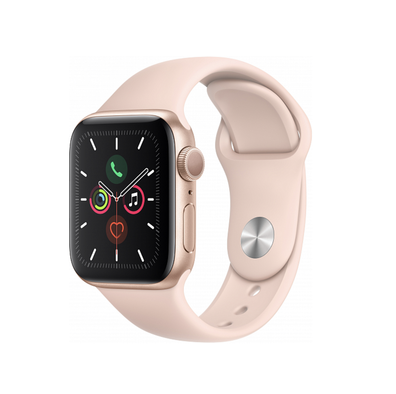 Apple Watch Series 5, 40 мм, алюминий золотого цвета, спортивный ремешок «розовый песок»