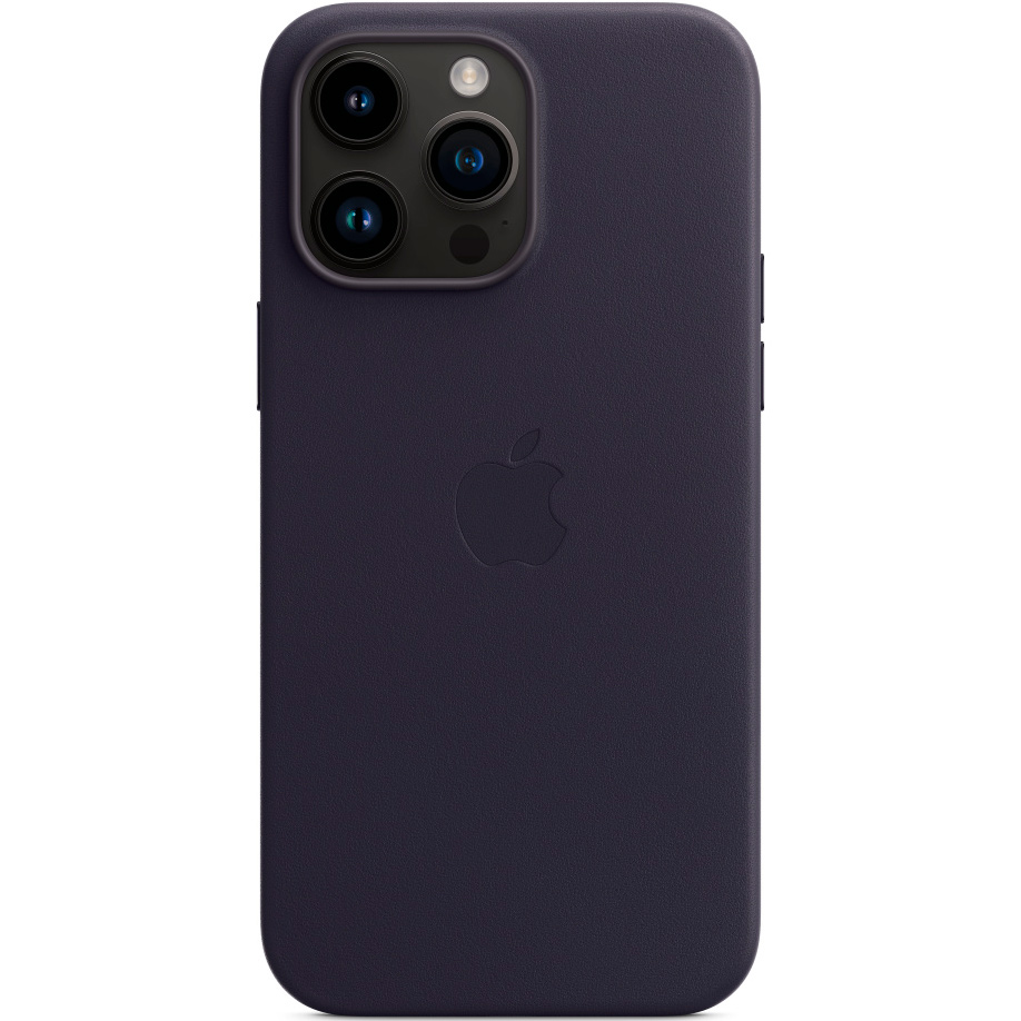 Фото — Чехол для смартфона iPhone 14 Pro Max Leather Case with MagSafe, «чернила»