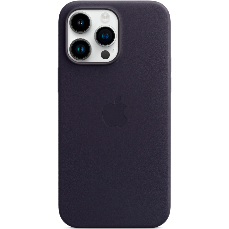 Фото — Чехол для смартфона iPhone 14 Pro Max Leather Case with MagSafe, «чернила»