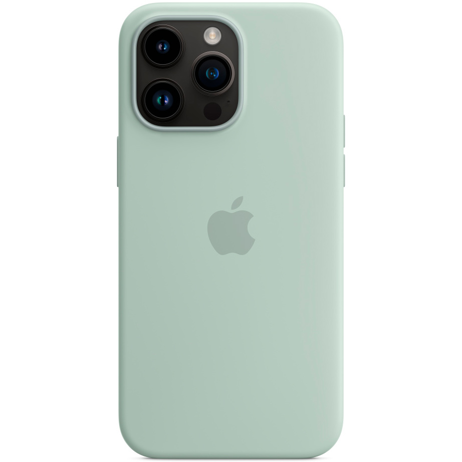 Фото — Чехол для смартфона iPhone 14 Pro Max Silicone Case with MagSafe, светло-зеленый