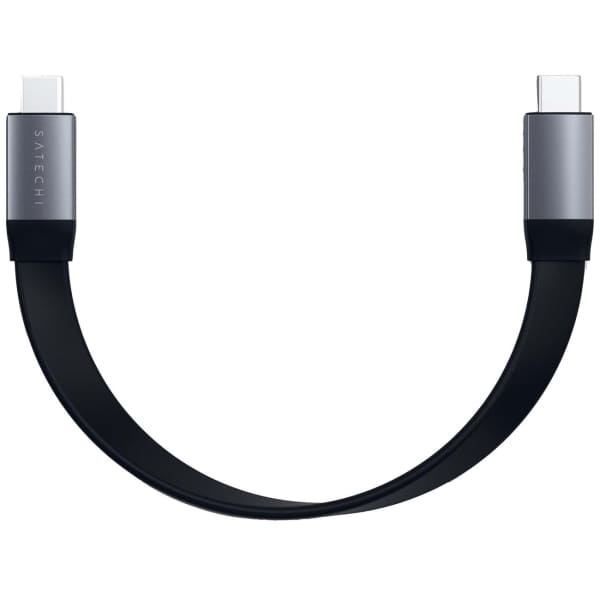 Фото — Кабель Satechi Flat Cable USB-C - USB-C, 100W, 23 см, черный