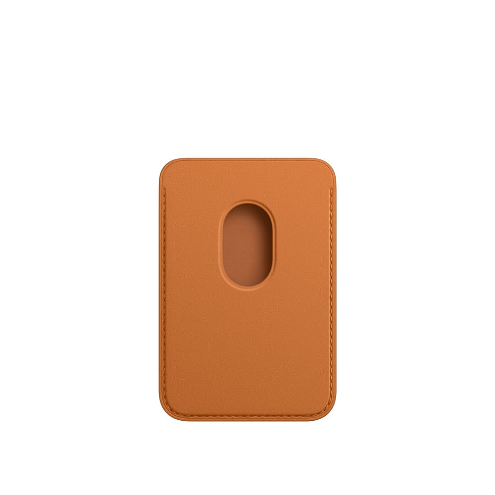 Фото — Кожаный чехол-бумажник MagSafe для iPhone, «золотистая охра»