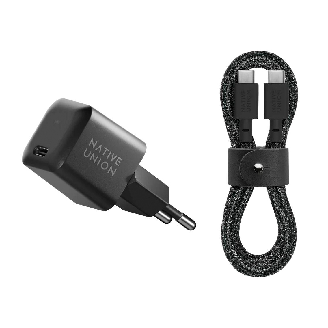 Фото — Зарядное устройство Native Union Fast GaN Charger USB-C, PD, 30Вт, с кабелем, черный